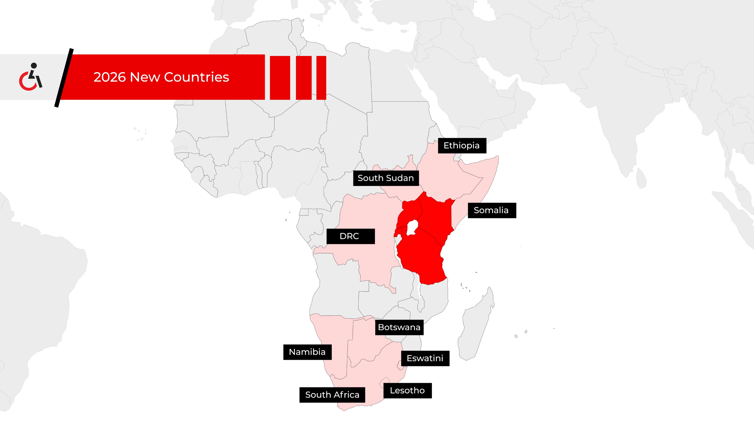 New countries of operation map
